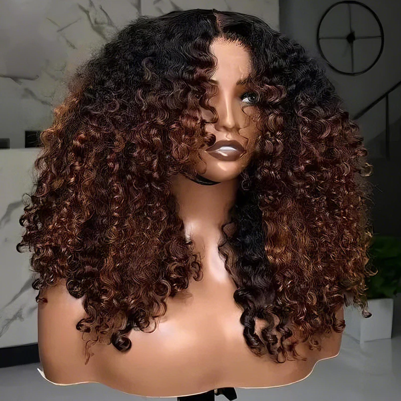 $100 Off | Amanda 7x5/13×6 HD Glueless Lace 300% Density Deep Curly Wig Ombre Color Flash Sale - Image 2