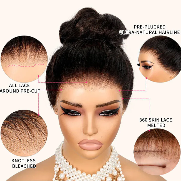 Kinky Curly Snug Fit 360 Invisible Strap Glueless Lace Frontal Wig - Ready-to-Wear, High Density - Image 5
