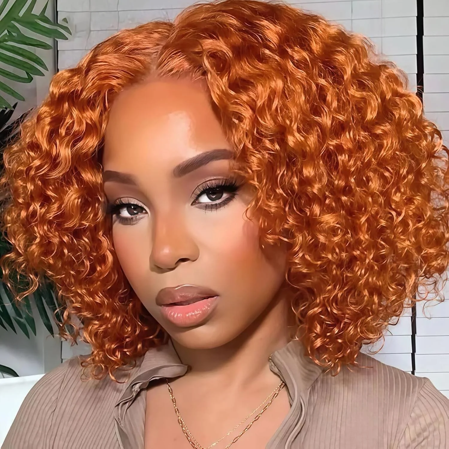 $100 Off Full $101| Ginger Curly 13X4/4x4 Glueless Lace Front Human Hair Wig Flash Sale