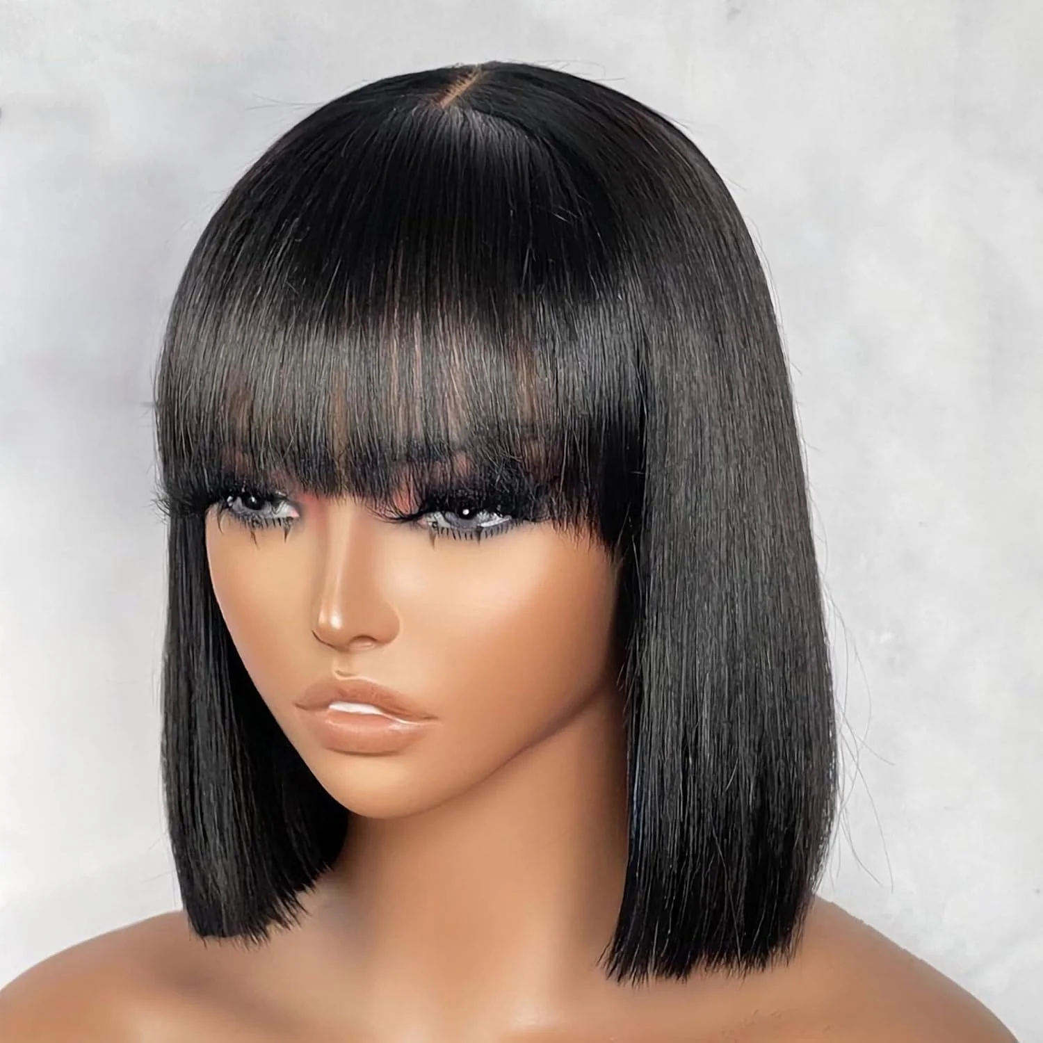 3 Wigs for $199 |  18" Body Wave Bangs Wig + 16" Full 250% Density Kinky Curly 6×4 Lace Wig + Classic Bob Wig Flash Sale - Image 6