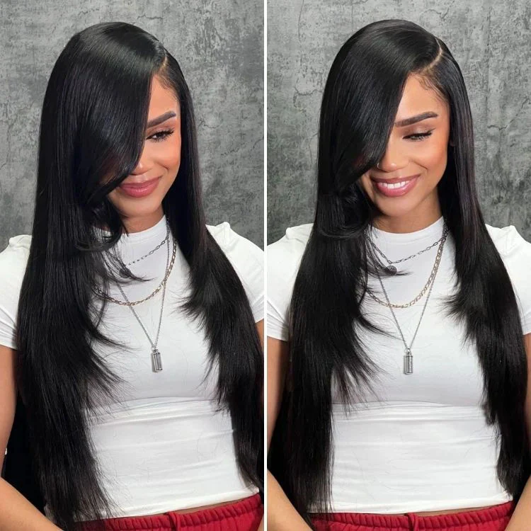 $119=28'' | 24H Fast Shipping Glueless Butterfly Layered Cut Yaki Straight Lace Front Wigs Flash Sale (only for US orders)
