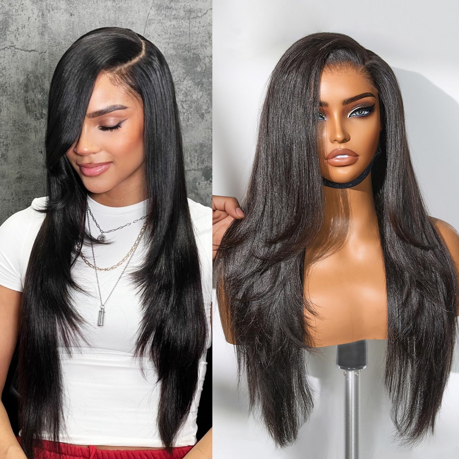 $119=28'' | 24H Fast Shipping Glueless Butterfly Layered Cut Yaki Straight Lace Front Wigs Flash Sale (only for US orders) - Image 2