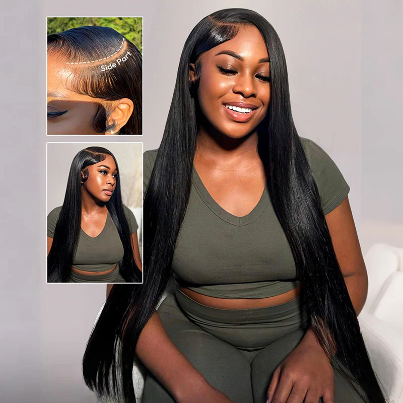 250% Density Double Drawn Straight Virgin Human Hair 13x6 HD Lace Frontal Glueless Wig Flash Sale - Image 6