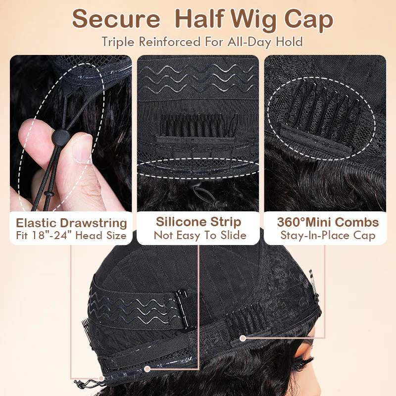 3 In 1 Half Wig Burmese Curly Spiral Curls End Glueless Flexible Fit Drawstring Put On And Go Flash Sale - Amanda Hair - Image 12