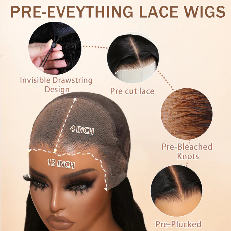 Low to $89 | Reddish Brown Color 13x4 Pre Everything Body Wave / Jerry Curly / Kinky Curly / Water Wave HD Transparent Lace Wigs Flash Sale - Image 10