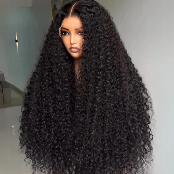 300% Density Luxury custom wigs Glueless 13x4 Full Lace Front  Curly Wigs Virgin Human Hair Transparent Lace Front Wig Super Double Drawn Level  - Amanda Hair - Image 3