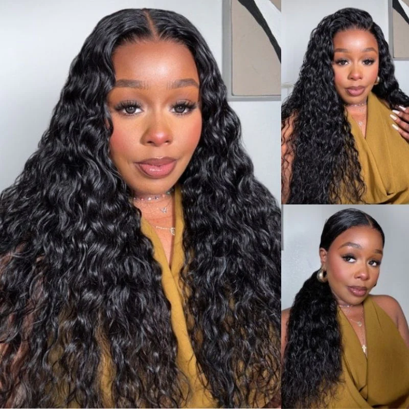 300% Density Water Wave 13x6 Full Lace Glueless Wigs Invisible Drawstring Put On and Go Wig - Amanda Hair - Image 4