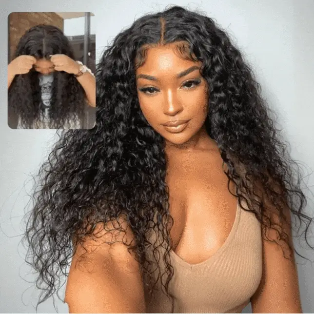 $199=28'' | Pre Everything Water Wave 13x6 Full Lace Frontal Glueless Invisible Drawstring HD Transparent Lace Wig Flash Sale-Amanda Hair - Image 2