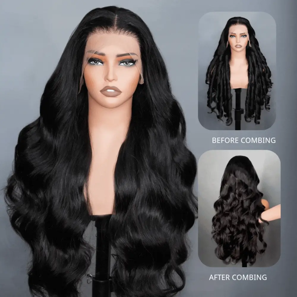 300% Ultra Dense Glueless Wig Loose Body Wave 6x4 Closure Clear Lace Pre Cut & Plucked & Bleached Ready to Go - Amanda Hair - Image 4