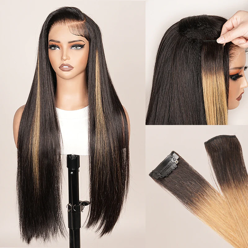 4pcs | 20 Inch Clip-In Human Hair Extension Blonde Ombre Color – Natural Blend Flash Sale