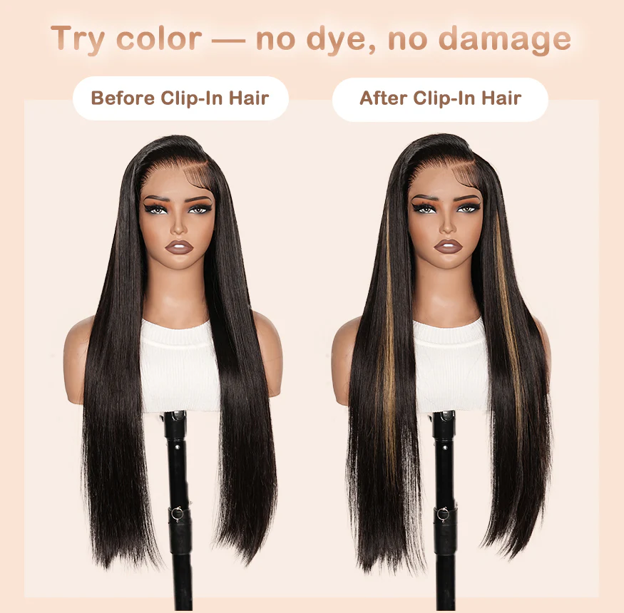 4pcs | 20 Inch Clip-In Human Hair Extension Blonde Ombre Color – Natural Blend Flash Sale - Image 3