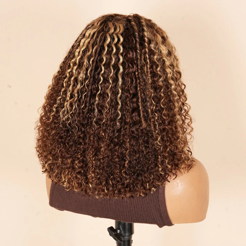 Amanda 7x5 Bohemian Curly Glueless Wig HD Lace 300% Density | Honey Blonde & Red Wine - Image 13
