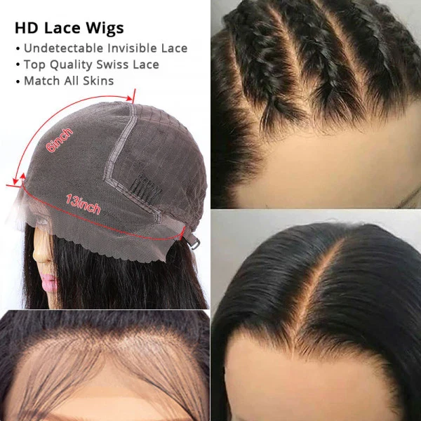 Add $10 for Extra Wig| Double Drawn Long Straight Hair Brown Color Max 13x6 Clear Lace Frontal Wig 22"-26" Flash Sale - Image 5