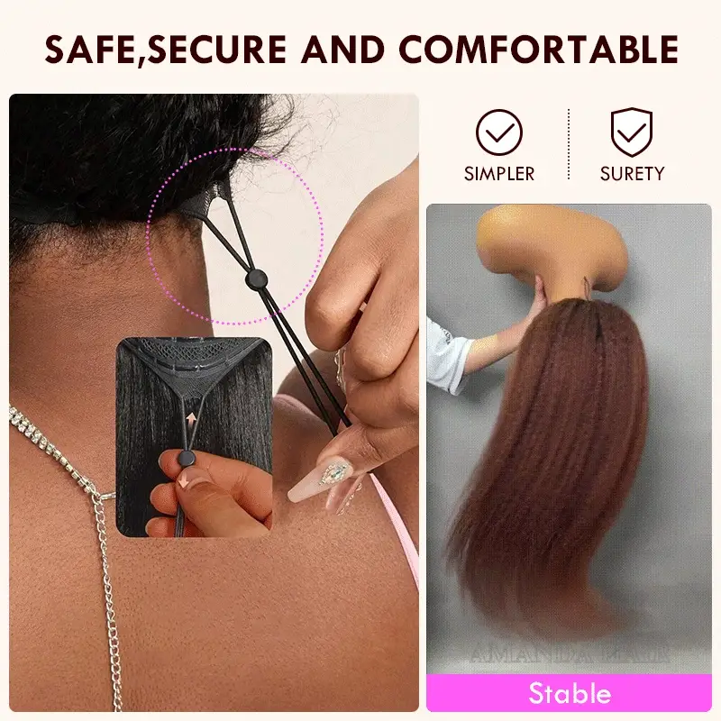 Amanda 7x5/13×6 HD Glueless Lace250% Density Kinky Straight Wig | Ombre Brown & Chocolate Brown - Image 5