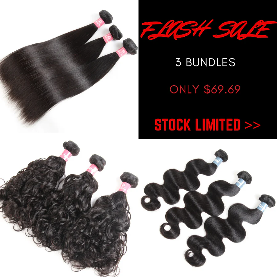 Flash Sale: 3 Bundles Unprocessed Virgin Hair, 24 Hour Only!