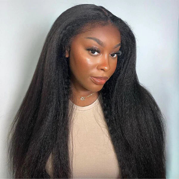 3 In 1 Half Wig | Kinky Straight Glueless Put On & Go Invisible Drawstring Natural Hairline Beginner Friendly Flash Sale - Image 3
