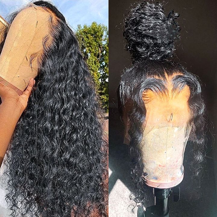 360 Frontal Lace Water Wave Wig 100% Human Hair Pre Plucked Natural Hairine With Baby Hair-Amanda Hair - Image 2