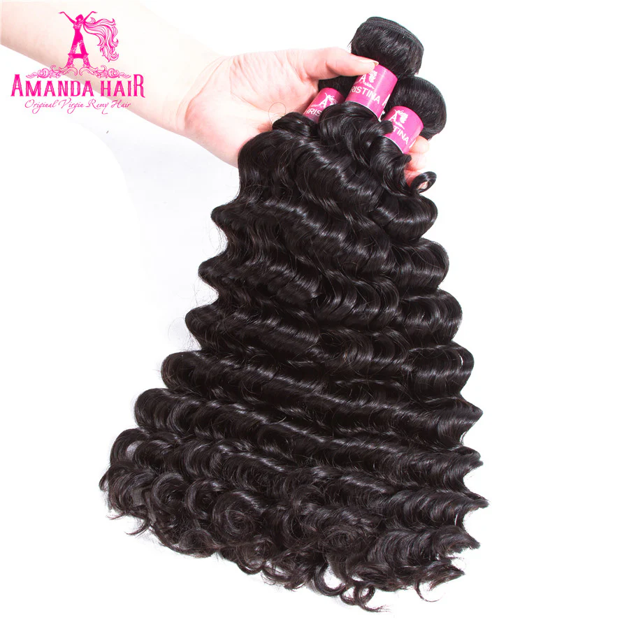Human Hair Bundles Deep Wave Hair Bundles 28 30 Inch Remy Hair Bundles Weave 3/4 Bundles Human Hair Extensions - Amanda Hair - Image 2