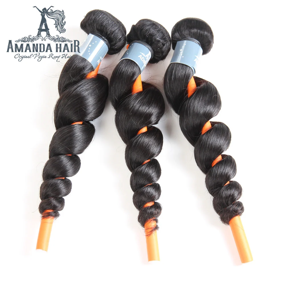 Amanda Malaysian Hair Loose Wave 3 Bundles With 4*4 Lace Closure 9A Grade 100% Unprocessed Human Hair - Image 2