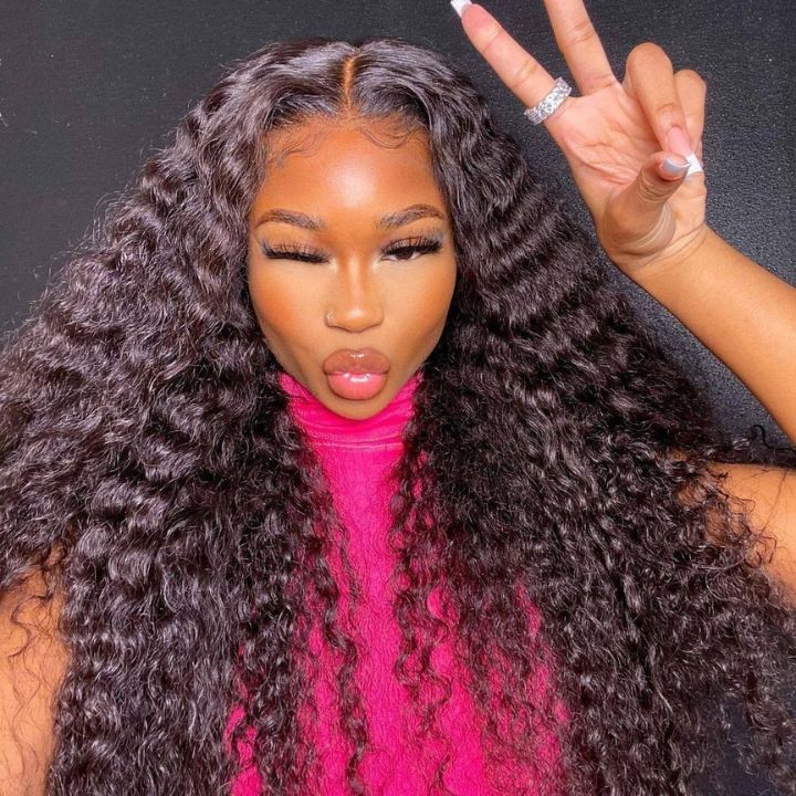 $59.9=22" Wig| Long Curly Hair 13×4 HD Lace Frontal Wig Thick 200% Density Black Friday Flash Sale - Image 3