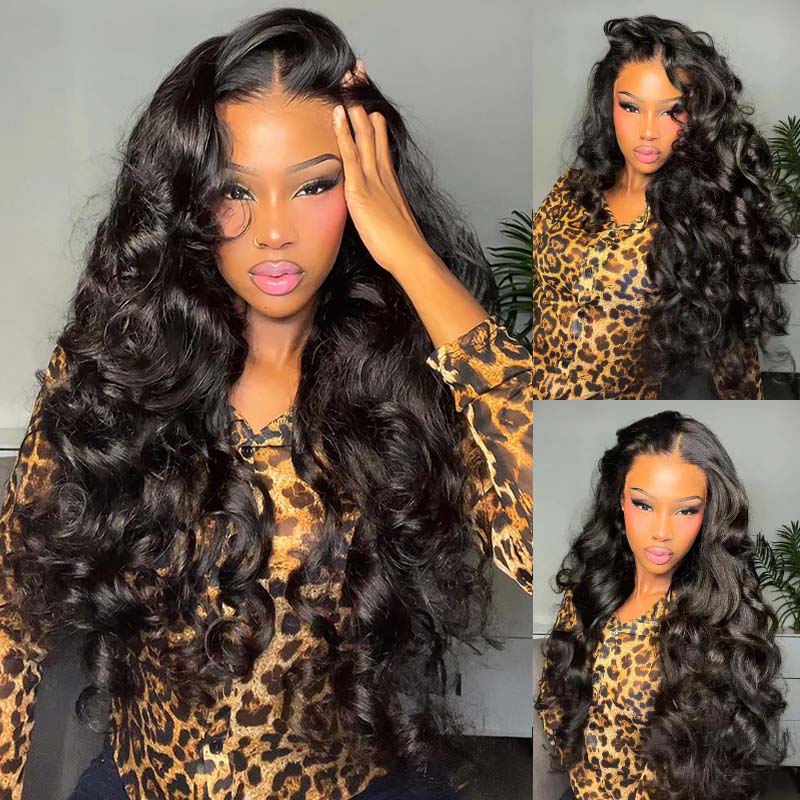 Bogo Flash Sale| Glueless 7×5 Loose Wave Lace Wigs with Curtain Bangs + Dark 99J Burgundy Glueless 13x4 Lace Frontal Wig - Image 2