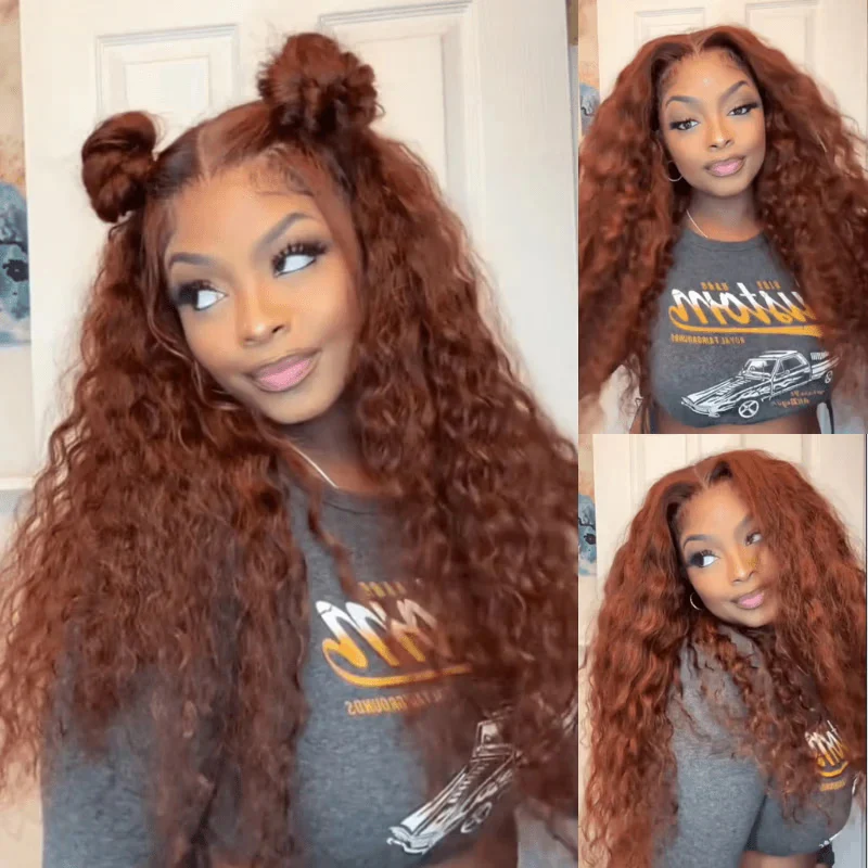 Bogo Flash Sale| Top-Selling Loose Wave Glueless 6x4 Lace Wig with Curtain Bangs + Long Water Wave Reddish Brown 7x5 Lace Wig - Image 6