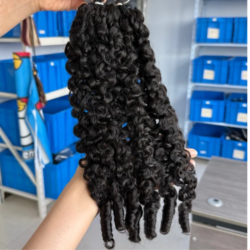 Burmese Curly Feather Crochet Human Hair for Miracle Knots Boho Braids - Image 6