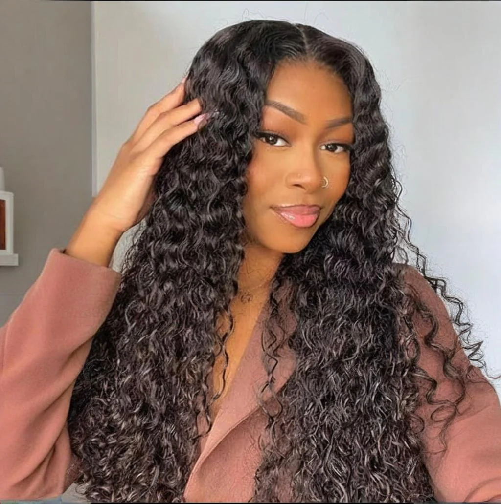 $199=28‘’ | Pre Everything Deep Curly 13x4 HD Transparent Full Lace Frontal Glueless Human Hair Wig Flash Sale - Image 4