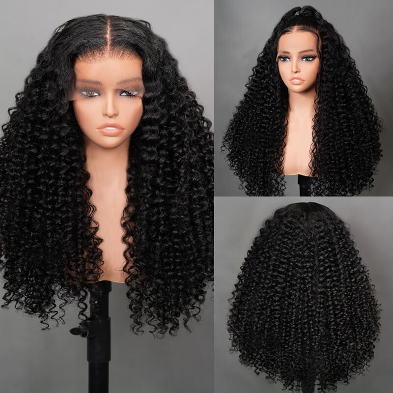 $199=28‘’ | Pre Everything Deep Curly 13x4 HD Transparent Full Lace Frontal Glueless Human Hair Wig Flash Sale - Image 5