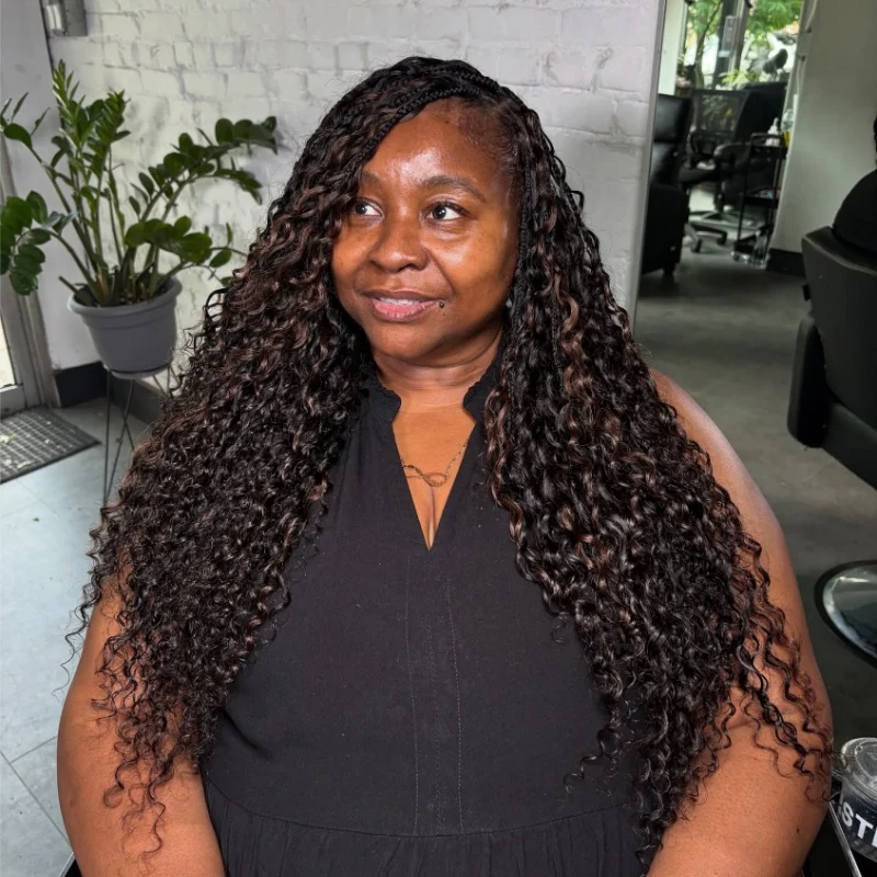 Deep Wave Feather Crochet Human Hair for Miracle Knots Boho Braids  | Honey Blonde &  Brwon Highlight - Image 10