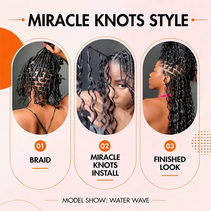 Feather Crochet Human Hair Bundles Water Wave / Body Wave for Boho Braids with Miracle Knots Flash Sale - Image 16