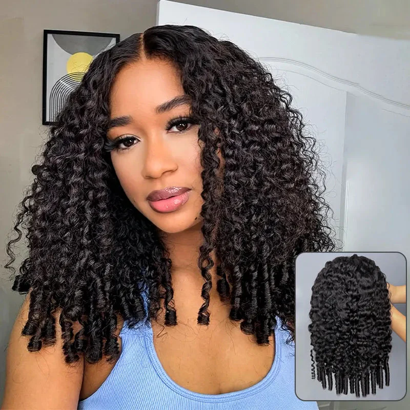 200% Double Drawn Density Burmese Curly Glueless 13x6 HD Lace Wig - Image 4