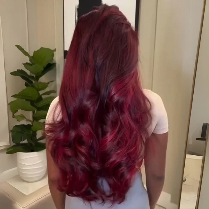$100 Off Full $100| Glueless Dark 99J Burgundy Red Colored Body Wave Pre Plucked HD Lace Frontal Wig Flash Sale - Image 4