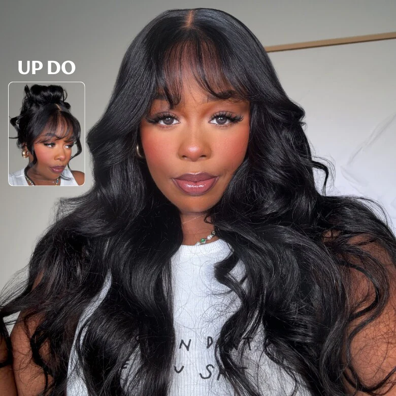 $189=26'' | 200% Density 24H Fast Shipping Loose Wave 13x4 Pre-Everything Lace Frontal Fluffy Wig With Face Framing Curtain Bangs Flash Sale - Image 2