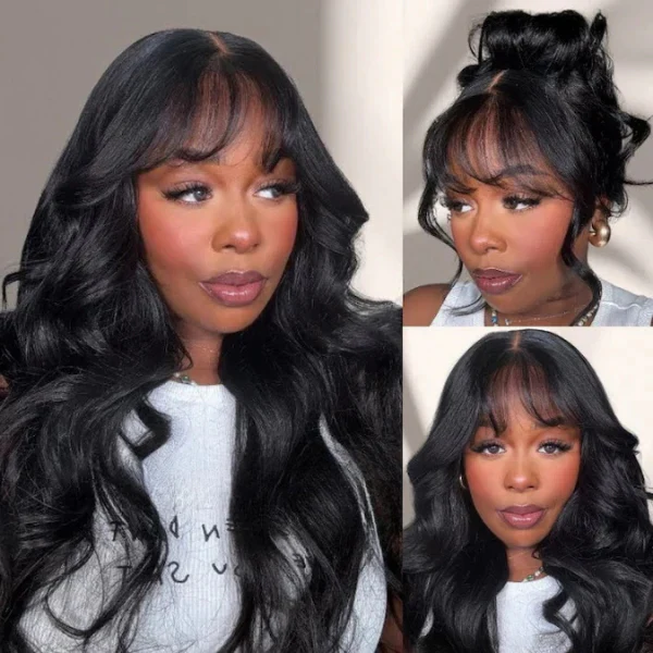 Extra 50% Off | Loose Wave 13x4 Pre-Everything Lace Frontal Fluffy Wig With Face Framing Bangs And Invisi-Drawstring - Image 2