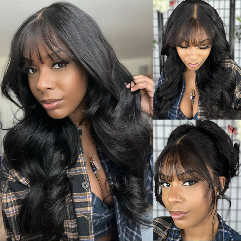 $189=26'' | 200% Density 24H Fast Shipping Loose Wave 13x4 Pre-Everything Lace Frontal Fluffy Wig With Face Framing Curtain Bangs Flash Sale - Image 4