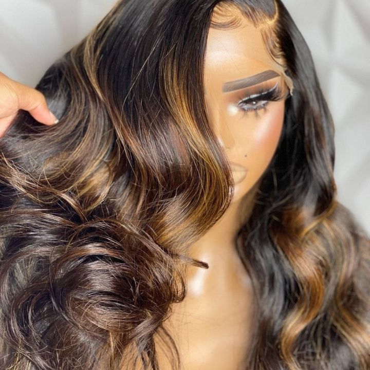 Extra 60% OFF | Glueless Balayage Light Brown Transparent Lace Body Wave Wigs-Flash Sale - Image 3