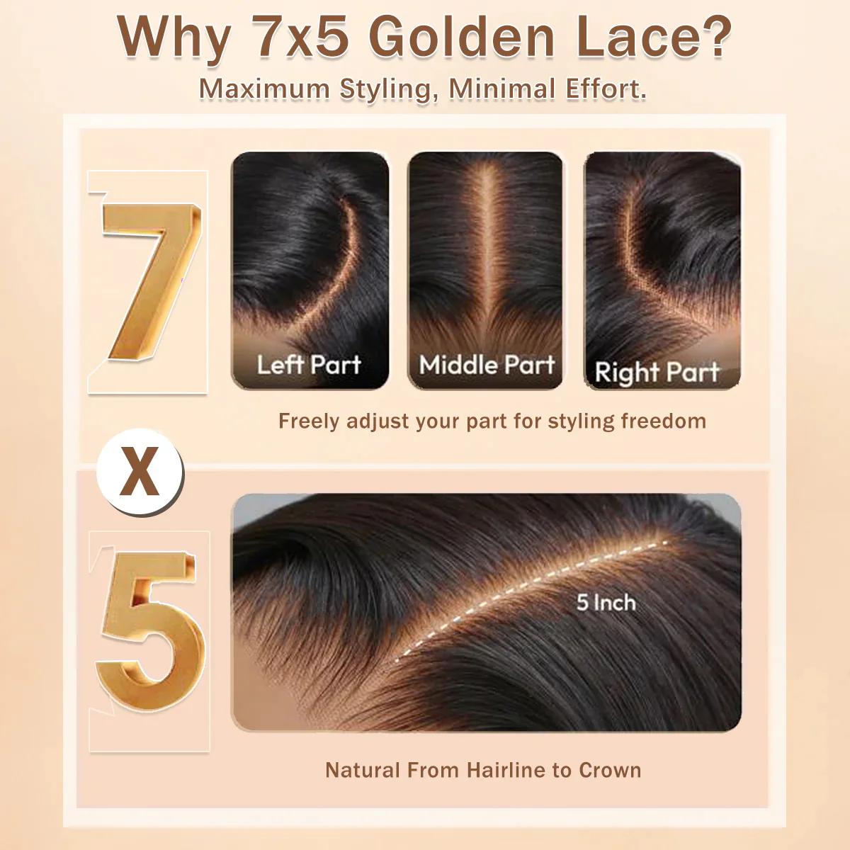 Highlight Light Brown Glueless 7x5 / 13x4 Lace Front Wig Human Hair Loose Wave Clear Transparent Lace Front Colored Wigs Human Hair Pre Plucked  - Amanda Hair - Image 4