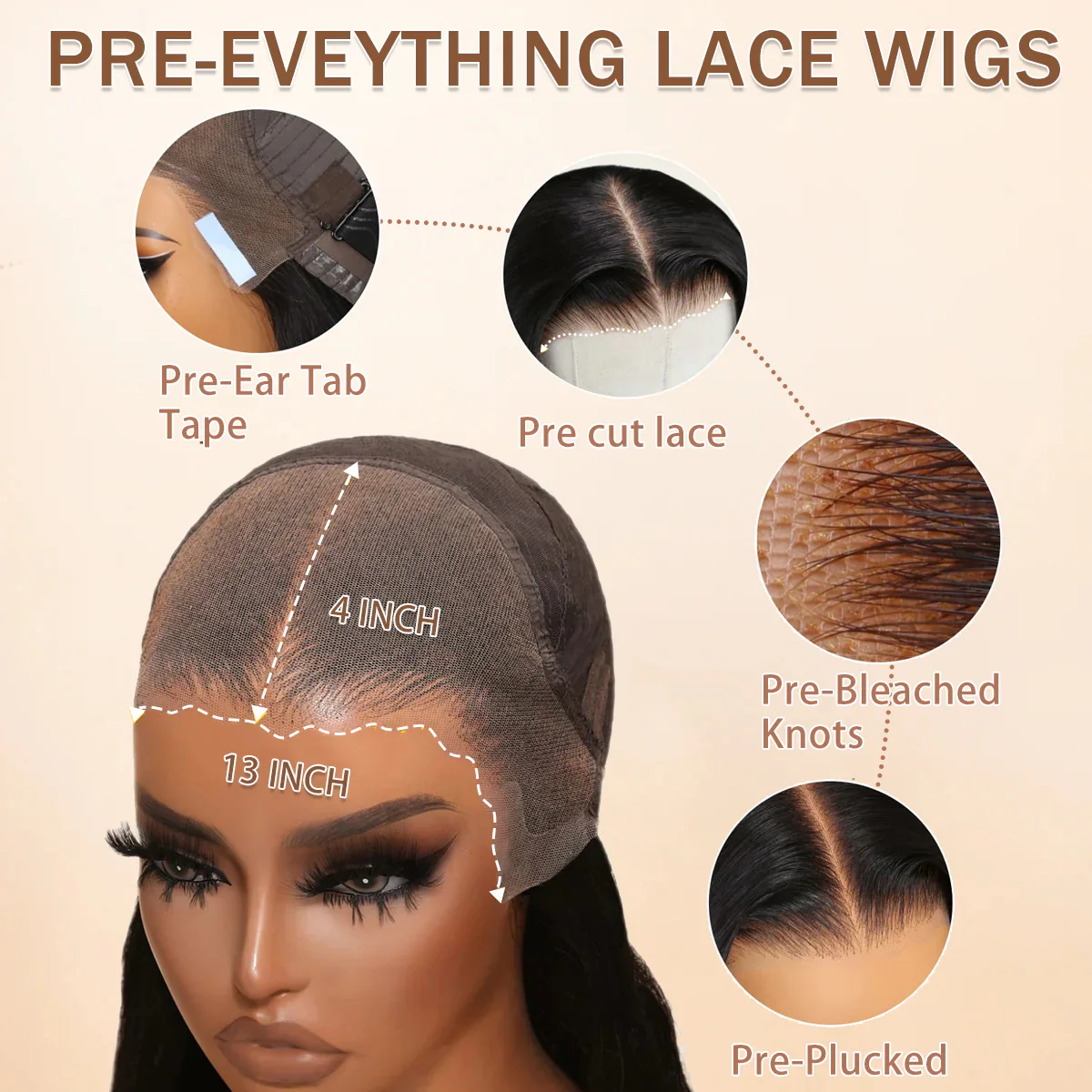 Extra 60% OFF | Body Wave Highlight Brown 6*4 Pre Cut Lace Wigs Undetectable Transparent Lace Wig Flash Sale - Image 5