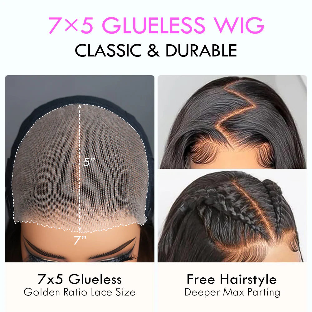 Extra 60% OFF|  Glueless Water Wave 7x5/ 13x4 Transparent HD Lace Wig Pull and Go Invisible Drawstring Wigs Flash Sale - Image 7