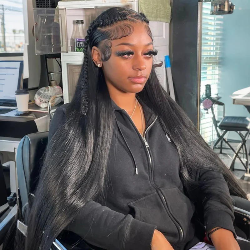 $99=26'' | 24H Fast Shipping Pre Braided Hair Glueless 7x5 Lace Side Parting Straight 180% Density Put On and Go Wigs Flash Sale