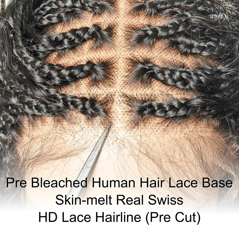 Glueless Boho Braided Parting Loose Curls Wig - 7x5/13x4 HD Transparent Lace - Image 4