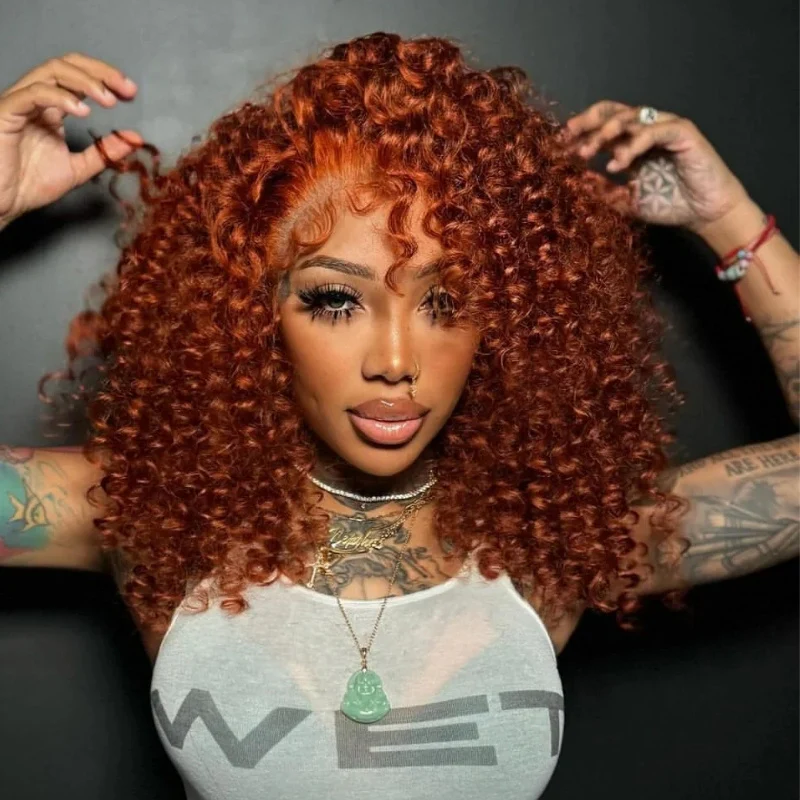 Glueless Dark Ginger Brown Lace Front Deep Wave Wig 100% Human Hair - Clear Transparent Lace Front/Closure Human Hair Colored Wig- Amanda Hair - Image 2