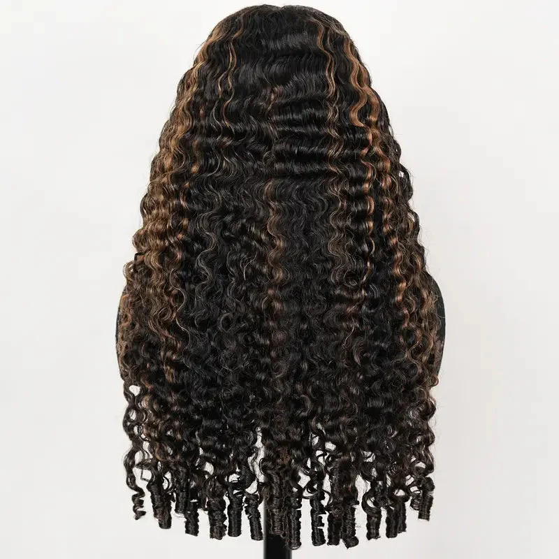 Highlight Burmese Curly 13x6 Lace Front Human Hair Wigs for Black Women Pre-plucked Natural Hairline - Image 4
