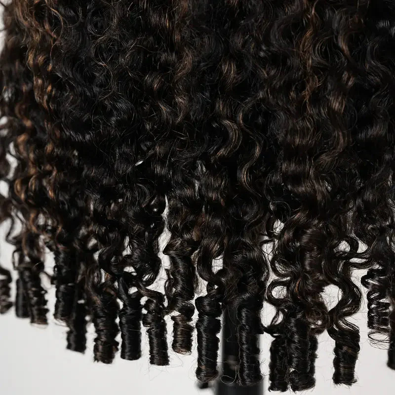 Amanda Luxury 7x5 Burmese Curly Brown Balayage Highlight Color Glueless HD Lace Human Hair Wig Flash Sale - Image 17