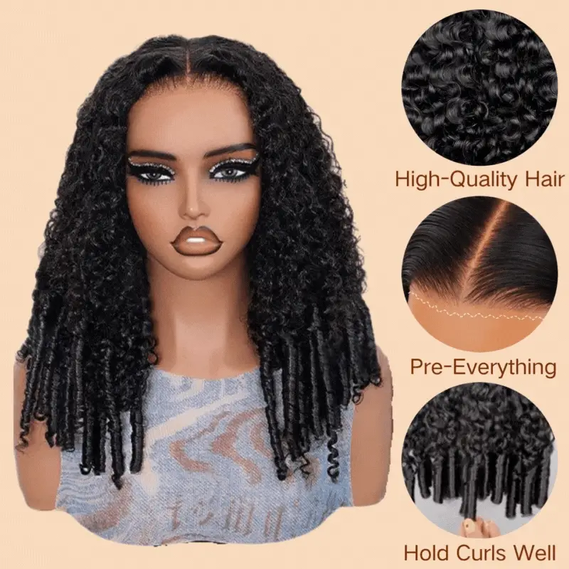 Hottest Burmese Curly Spiral Curls End Glueless Flexible Fit Drawstring Lace Wig Black Friday Flash Sale - Image 10