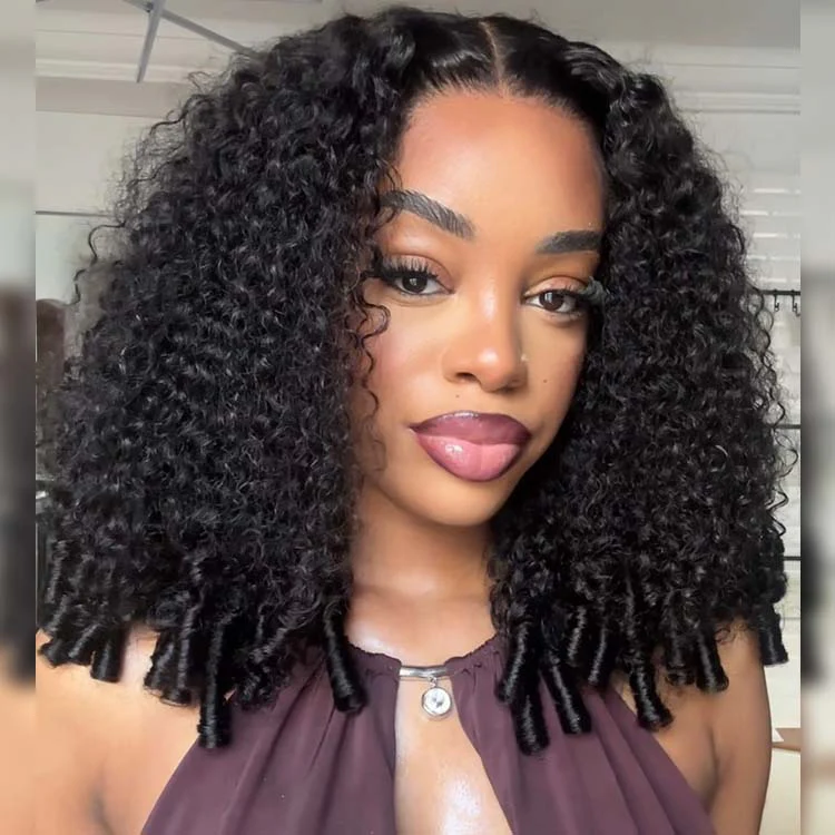 Hottest Burmese Curly Spiral Curls End Glueless Flexible Fit Drawstring Lace Wig Black Friday Flash Sale - Image 3