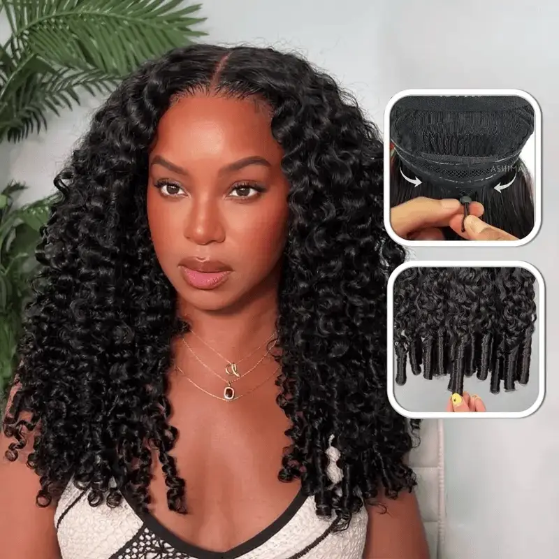 Hottest Burmese Curly Spiral Curls End Glueless Flexible Fit Drawstring Lace Wig Black Friday Flash Sale - Image 6