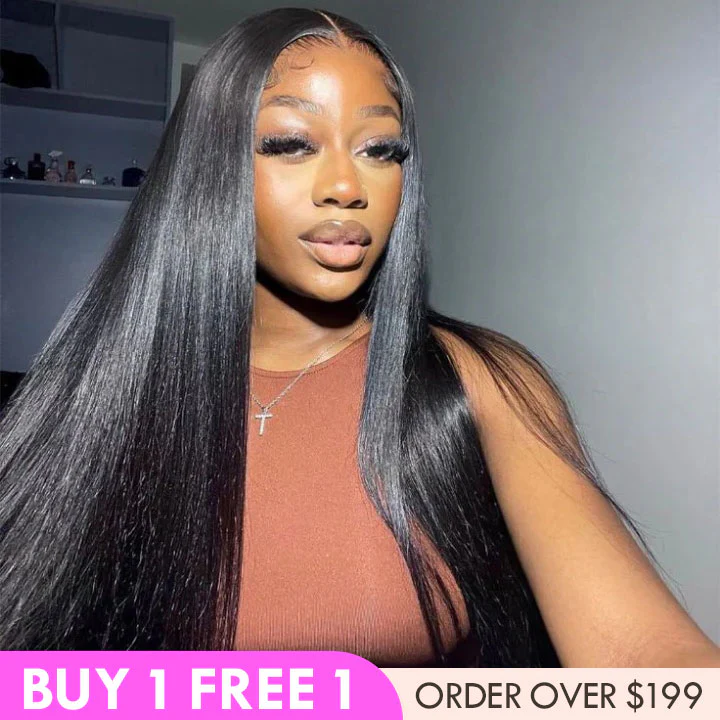 Amanda Hair Long Sikly Straight Undetectable HD Glueless v8  Lace Closure 5x7 Wigs with Deep Hairline Free Part Hairstyle