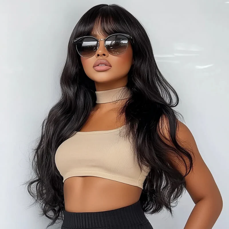 $189=26'' | 200% Density 24H Fast Shipping Loose Wave 13x4 Pre-Everything Lace Frontal Fluffy Wig With Face Framing Curtain Bangs Flash Sale - Image 3